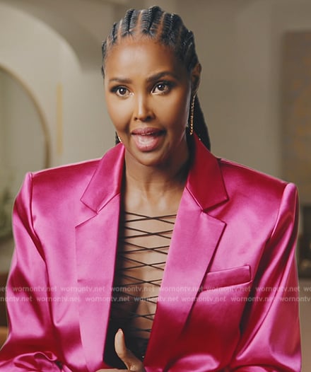 Ubah’s pink confessional blazer on The Real Housewives of New York City