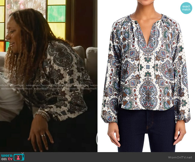 Veronica Beard Solay Top in Off White worn by Karen Wilson (Tracie Thoms) on 9-1-1