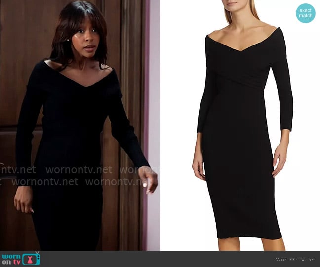 Veronica Beard Soraya Dress worn by Karen Mott (Ebony Obsidian) on Tyler Perrys Sistas