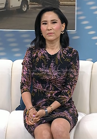 Vicky’s black and pink floral dress on Today