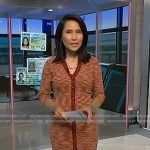 Vicky’s red space dye knit shirtdress on NBC News Daily