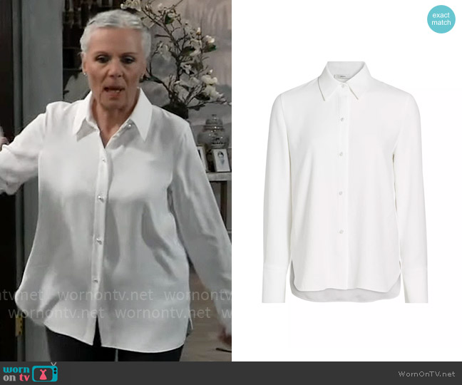 Vince Pearl-Button Long-Sleeve Shirt worn by Tracy Quartermaine (Jane Elliot) on General Hospital