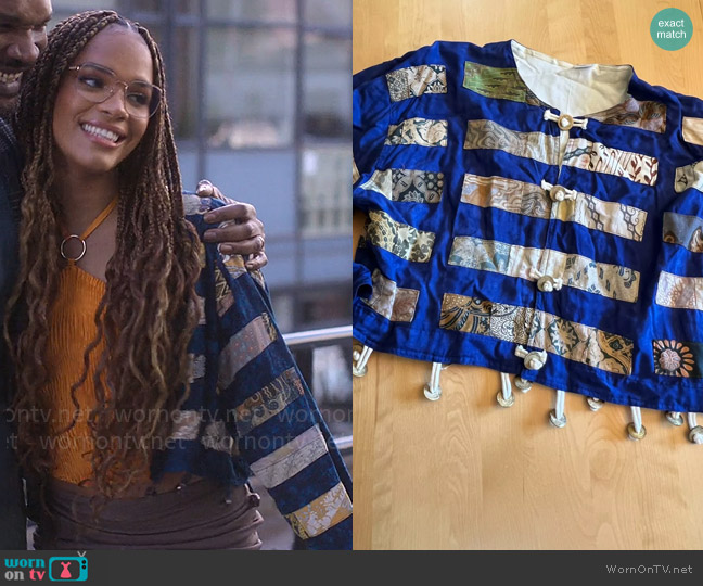 Vintage Patchwork Jacket worn by Elle Argent (Yasmin Finney) on Heartstopper