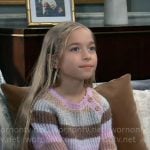 Violet’s purple striped sweater on General Hospital