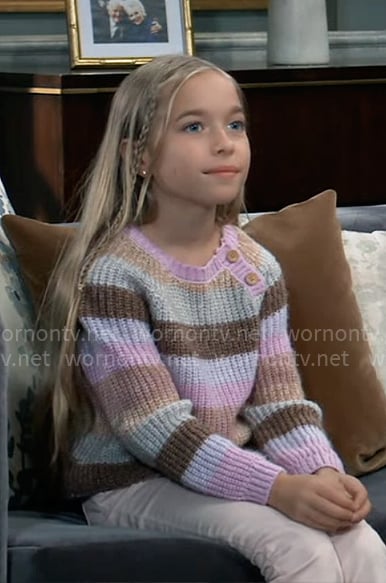 Violet’s purple striped sweater on General Hospital