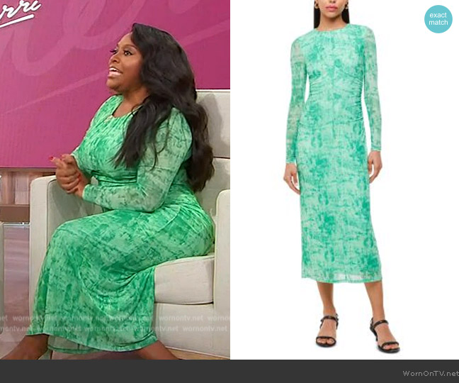 Whistles Brushwork Print Mesh Dress worn by Sherri Shepherd on Sherri
