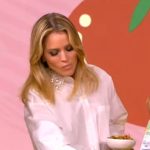 Sara’s white embellished collar shirt on The View
