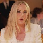 Shannon’s white metallic trim blazer on The Real Housewives of Orange County