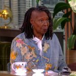 Whoopi’s embroidered denim shirt on The View