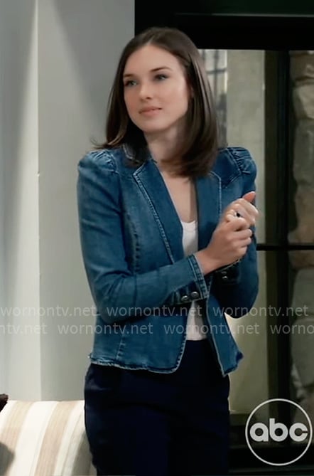 Willow’s denim blazer on General Hospital