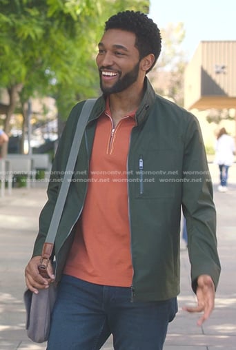 Winston’s orange polo and green jacket on Greys Anatomy