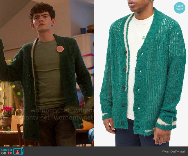 Wood Wood Kalle Cardigan worn by Charlie Spring (Joe Locke) on Heartstopper