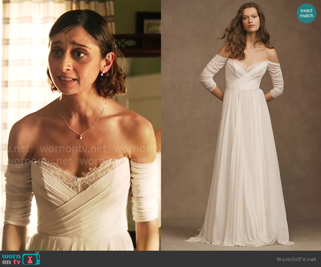 Wtoo by Watters Miles Gown worn by Chrissy Beppo (Sofia Hasmik) on Superman and Lois