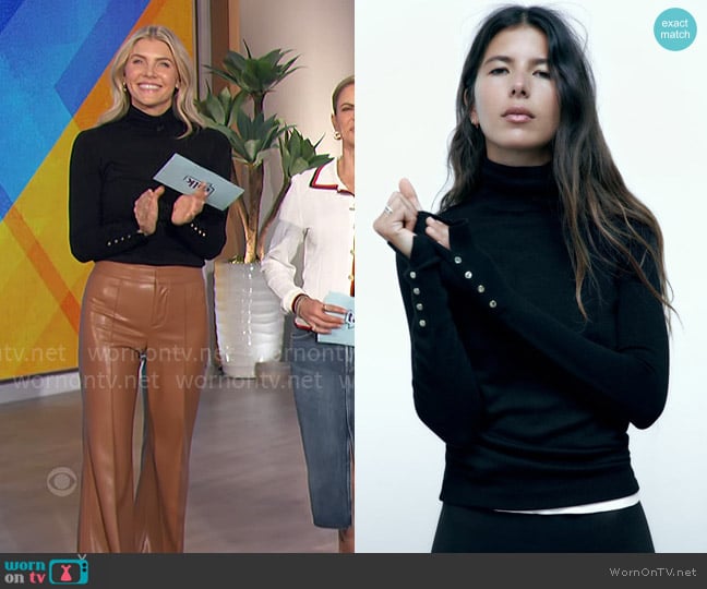 Zara Basic High Neck Sweater worn by Amanda Kloots on The Talk