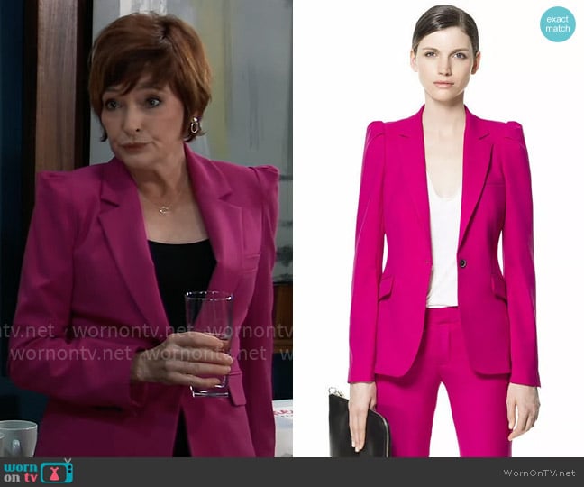 Zara Blazer with Puffed Shoulders worn by Diane Miller (Carolyn Hennesy) on General Hospital