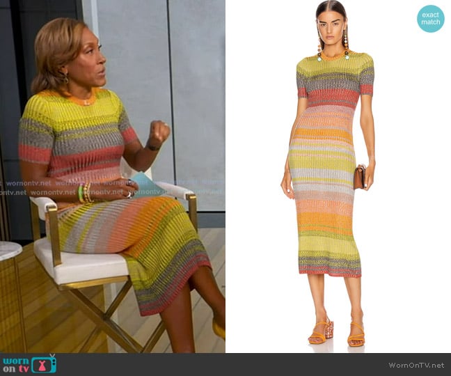 Zimmermann Brightside Knit Dress worn by Robin Roberts on Good Morning America