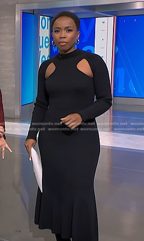 Zinhle’s black cutout dress on NBC News Daily