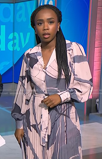 Zinhle Essamuah’s printed pleated shirtdress on NBC News Daily