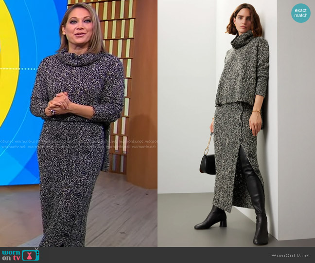 Adam Lippes Collective Wool High Low Sweater worn by Ginger Zee on Good Morning America
