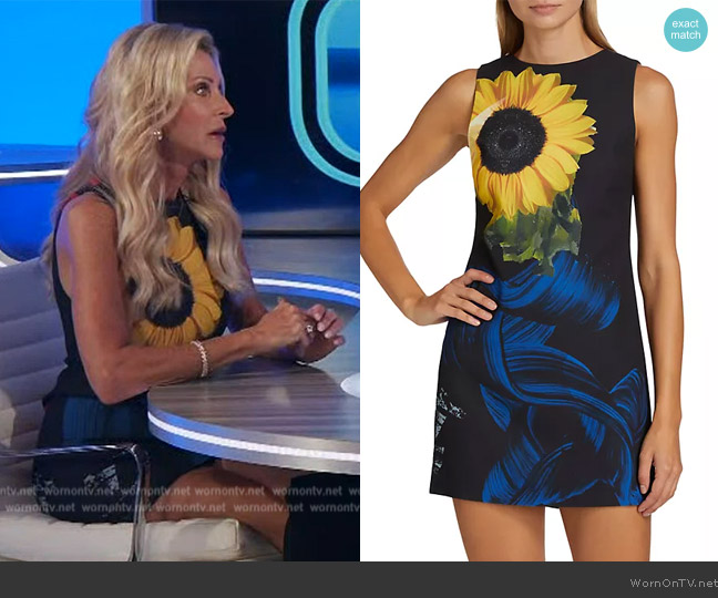 Alice + Olivia Clyde A-Line Shift Dress worn by Joan Vassos on Extra