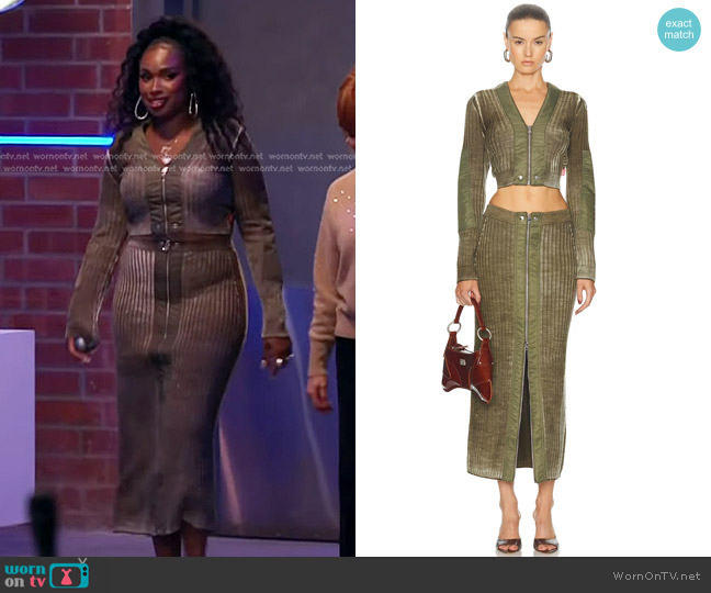 Diesel Zip Front Cropped Top worn by Jennifer Hudson on The Voice