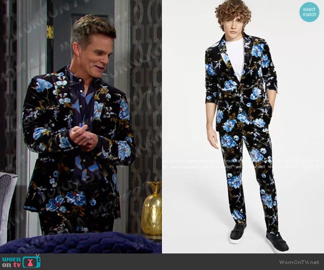 INC International Concepts Luxe Mood Garden Blazer worn by Leo Stark (Greg Rikaart) on Days of our Lives