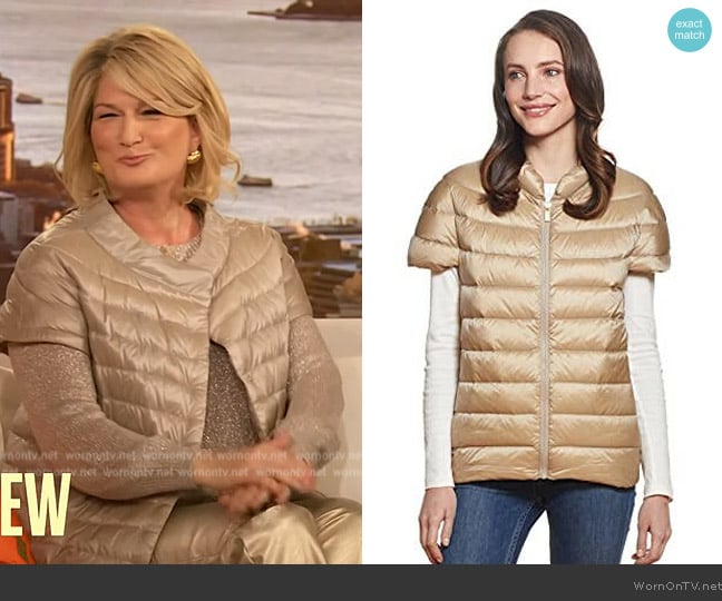 Puffer Vest bvy Martha Stewart worn by Ana Gasteyer on The Drew Barrymore Show