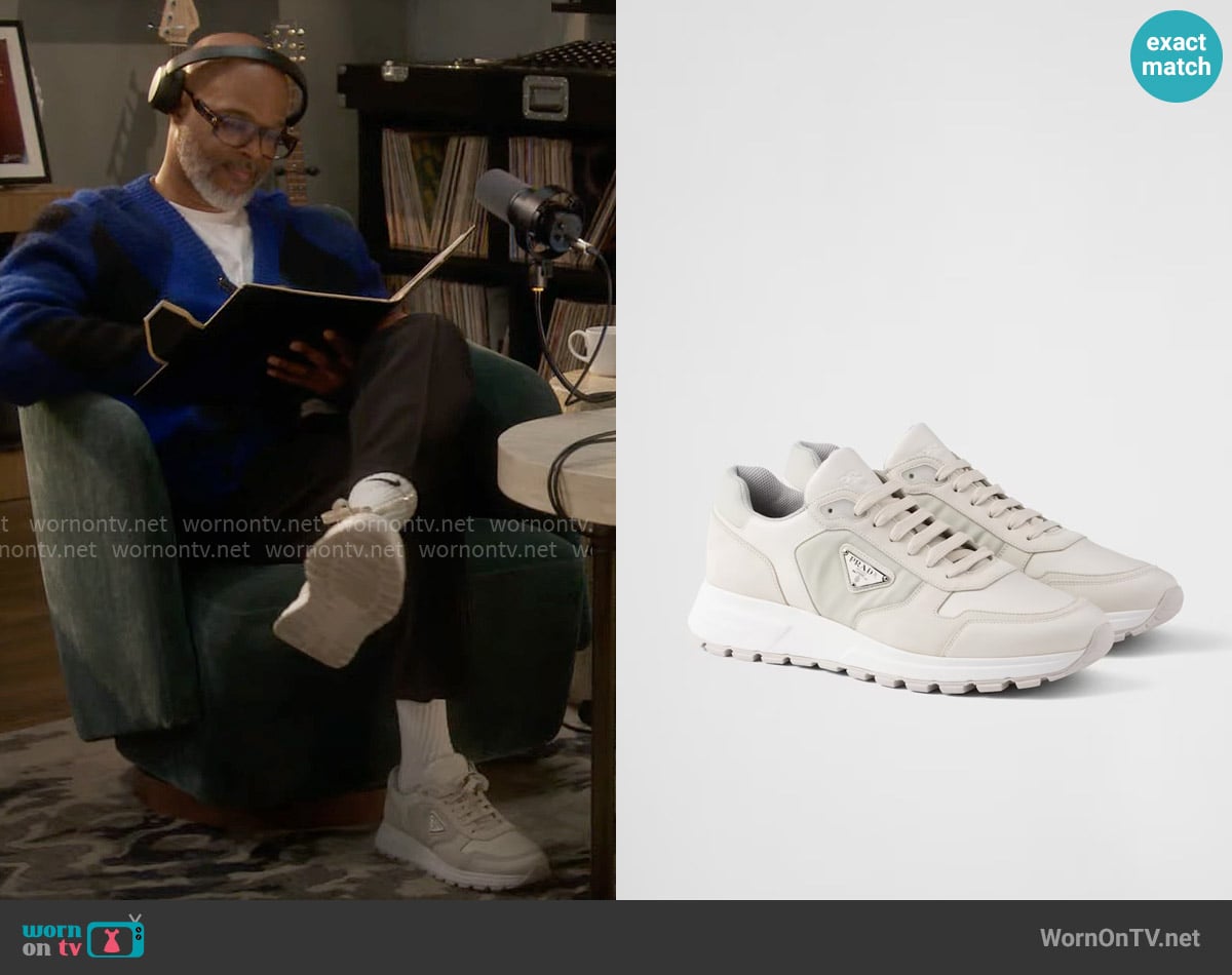 Prada Prax 01 nubuck and Re-Nylon sneakers worn by Poppa (Damon Wayans) on Poppas House