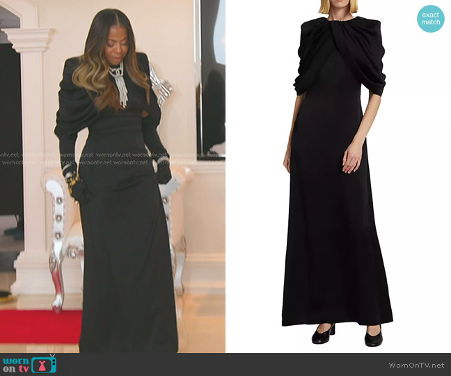 Stella McCartney Draped Shoulder Maxi Dress worn by Mary Cosby on The Real Housewives of Salt Lake City