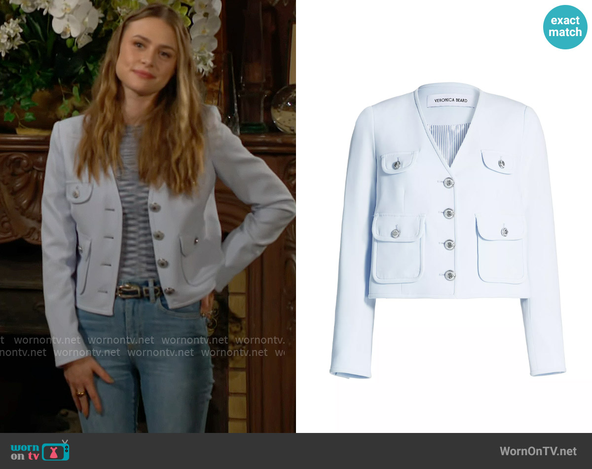 Veronica Beard Isola Crop Jacket worn by Claire Grace (Hayley Erin) on The Young and the Restless