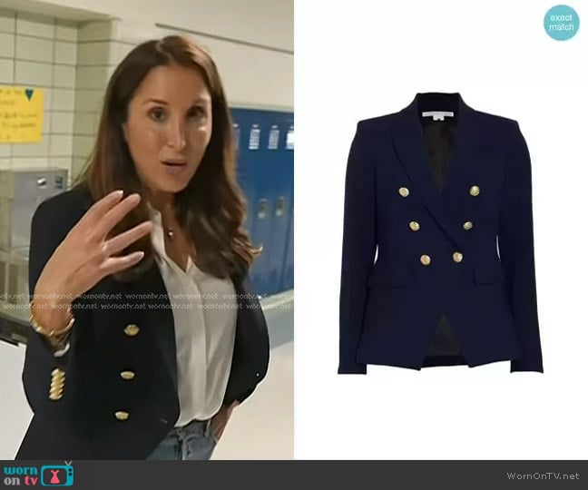Veronica Beard Miller Dickey Jacket in Navy With Gold Buttons worn by Yasmin Vossoughian on NBC News Daily