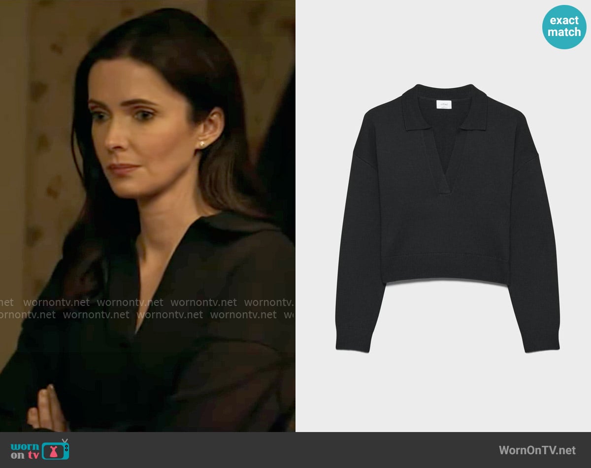 Wilfred Clara merino wool waist sweater in Black worn by Lois Lane (Elizabeth Tulloch) on Superman and Lois