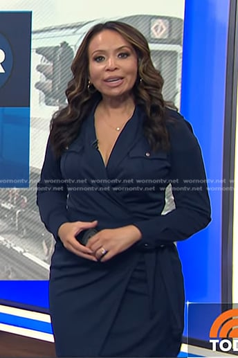 Adelle’s navy wrap dress on Today