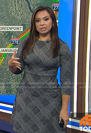 Adelle’s grey plaid dress on Today