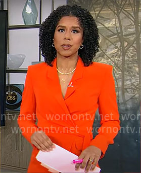 Adriana Diaz’s red tie blazer on CBS Mornings
