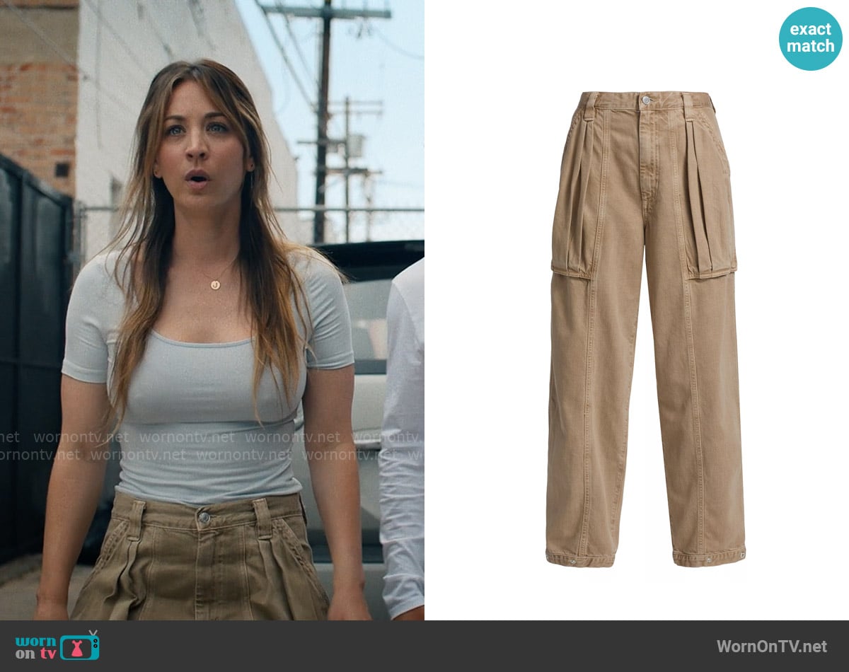 Agolde Fraser Barrel-Cut Pants in Root Beer worn by Ava Bartlett (Kaley Cuoco) on Based on a True Story