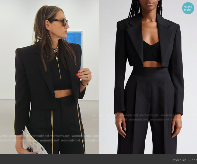 Alexander Wang Wool Crop Tuxedo Blazer worn by Jenna Lyons on The Real Housewives of New York City