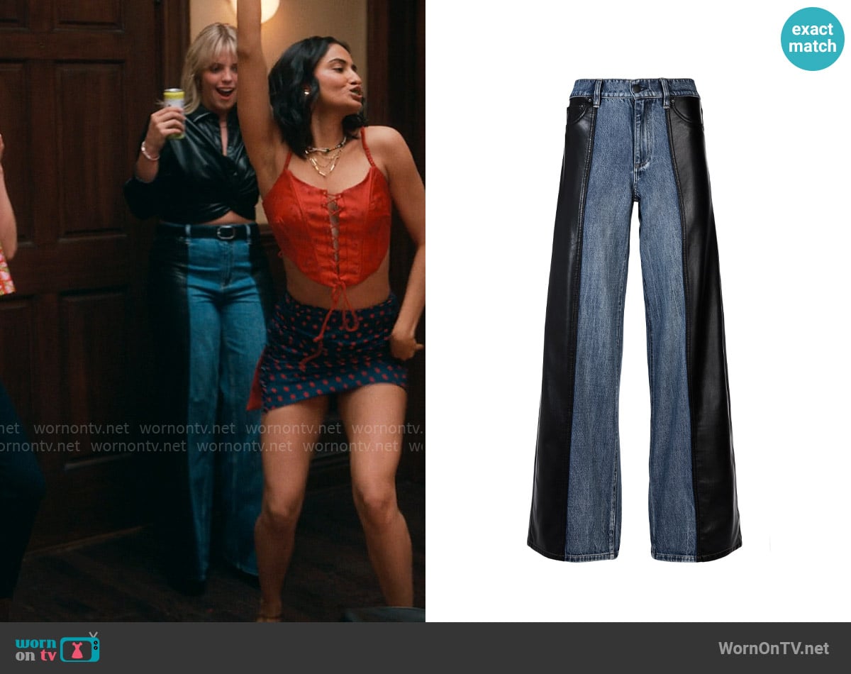Alice + Olivia Trish Two Tone Mid Rise Pants worn by Leighton Murray (Reneé Rapp) on The Sex Lives of College Girls