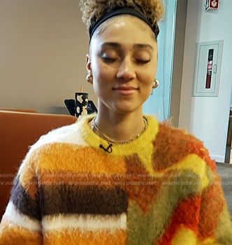 Ally’s multicolor mixed print sweater on Today