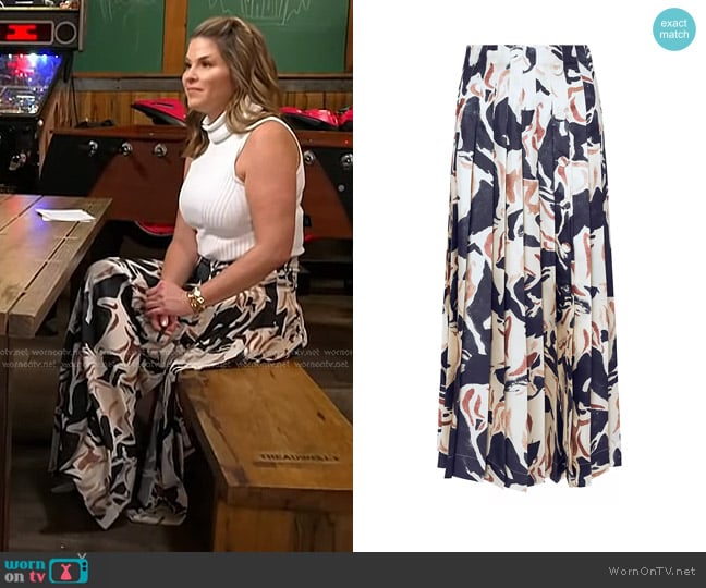 Altuzarra Tullius Pleated Maxi Skirt worn by Jenna Bush Hager on Today