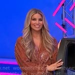 Amber’s bronze sequin mini dress on The Price is Right