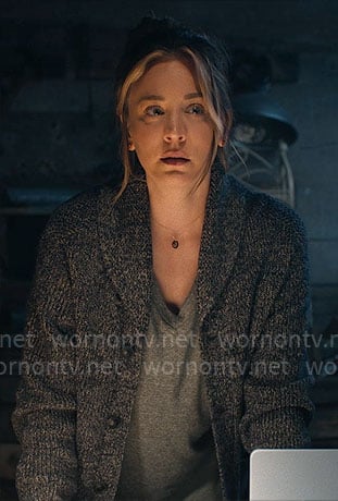 Ava’s marled cardigan on Based on a True Story