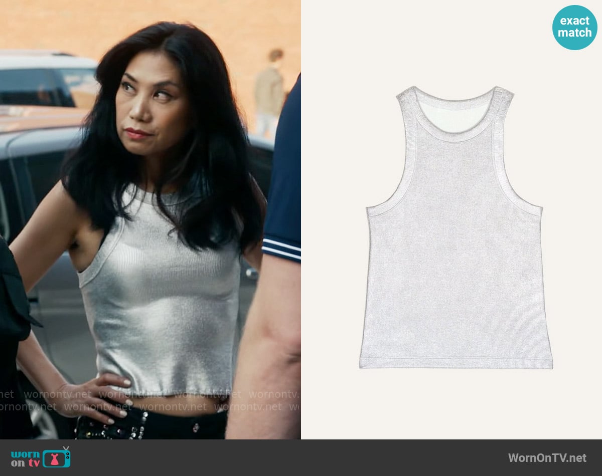 ba&sh Shadey sleeveless top worn by Melody Bayani (Liza Lapira) on The Equalizer