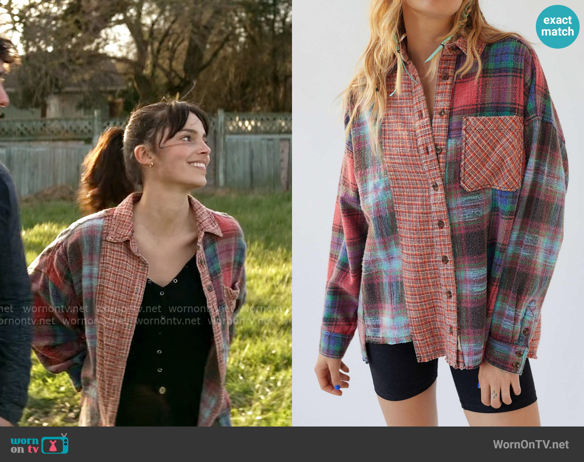 BDG Robbie Spliced Flannel Button-Down Shirt worn by Sarah Cushing (Inde Navarrette) on Superman and Lois