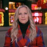 Becky Worley’s red and blue plaid coat on Good Morning America
