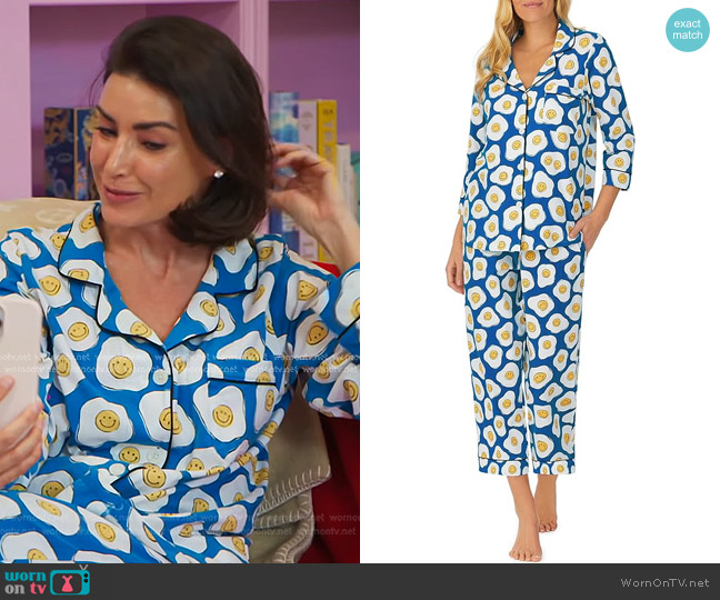 Bedhead PJs Sunny Side Up 3/4 Sleeve Cropped PJ Set worn by Bronwyn Newport on The Real Housewives of Salt Lake City
