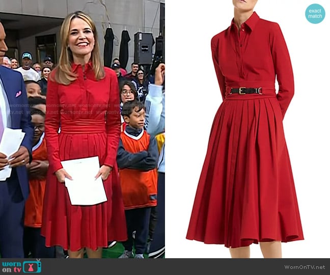 Michael Kors Belted Shirtdress worn by Savannah Guthrie on Today