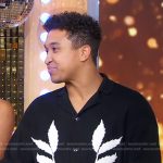 Brandon Armstrong’s black leaf embroidered shirt on Good Morning America