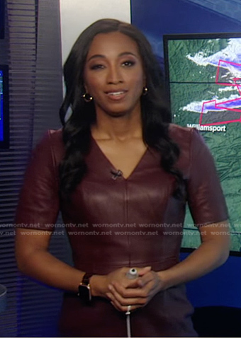 Brittany’s brown leather mini dress on Good Morning America