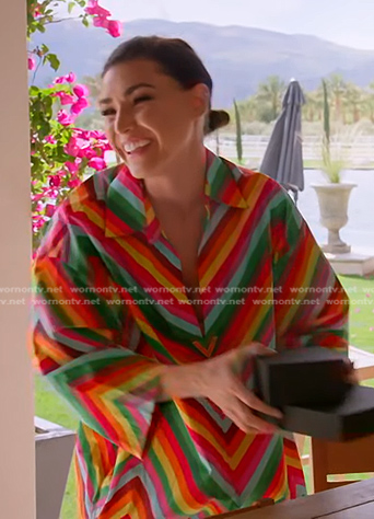 Bronwyn’s rainbow stripe shirtdress on The Real Housewives of Salt Lake City